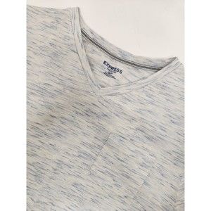 Express Women's‎ V-Neck Tee T-Shirt Women's Size Small Petite Blue White Heather